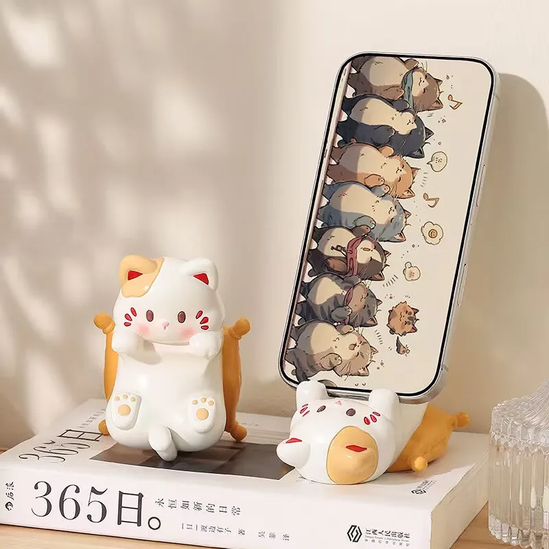 かわいい漫画の猫のデスクトップオーナメント、電話スタンド、ク - Event Support のレビューと価格
