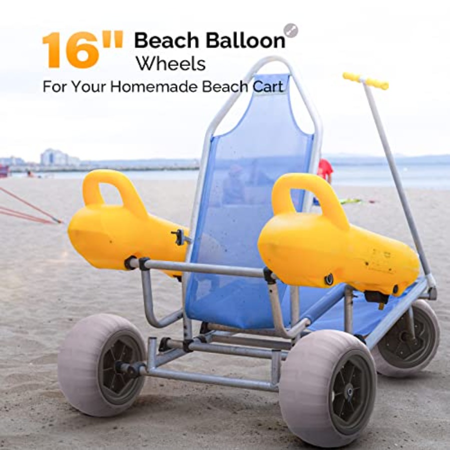 ビーチワゴン、ゴム製、黒色、16インチバルーンホイール、無料 - Balloon Pump Hand のレビューと価格