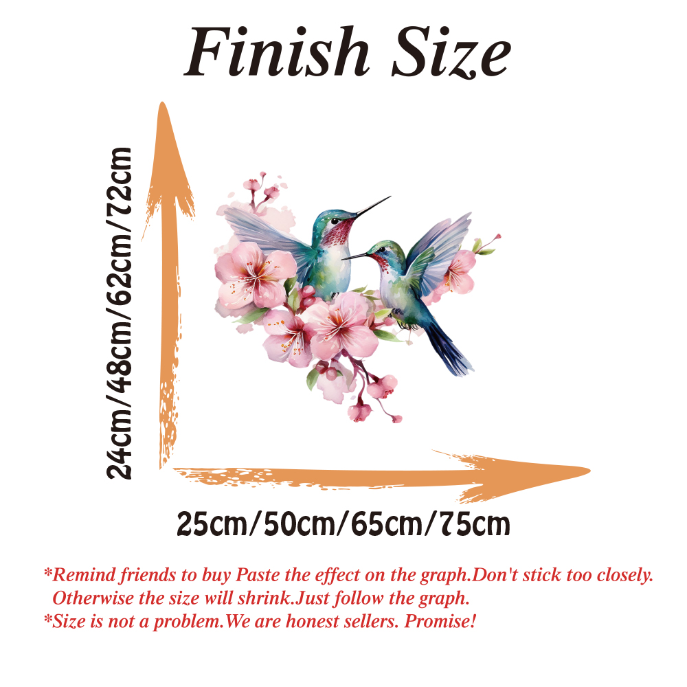 水彩花ハチドリウォールステッカーデカールバスルームリビングル - Flower Wall Panel のレビューと価格