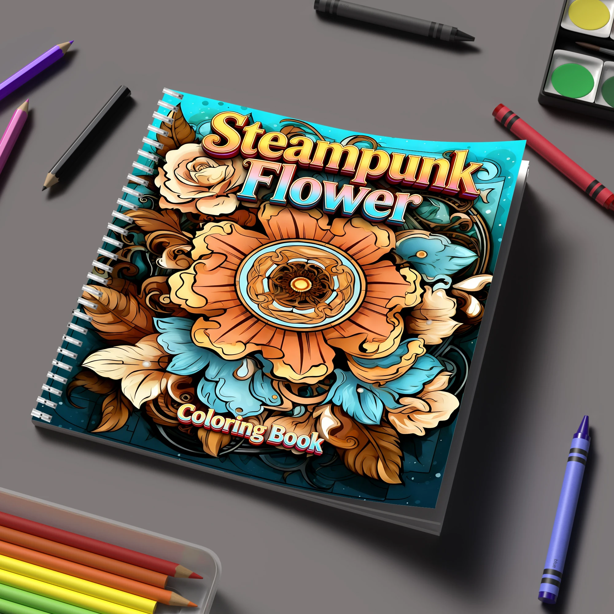 塗り絵ブック スチームパンクフラワー 大人向け塗り絵ブック、 - Supply Event のレビューと価格