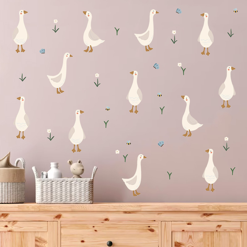 かわいいアヒルの子ウォールステッカー面白いアヒルの花デカール - Flower Wall Panel のレビューと価格