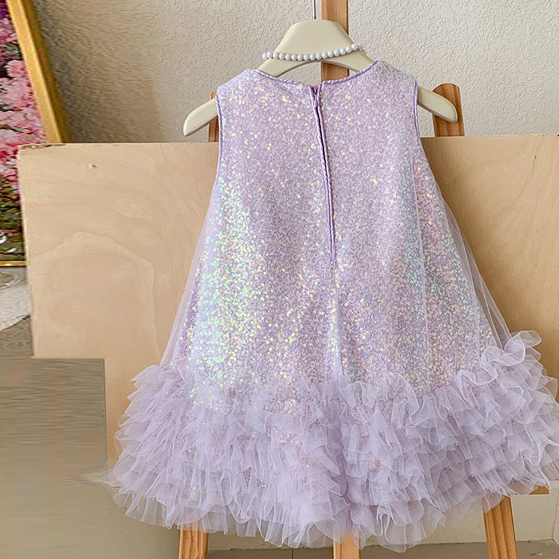 プリンセスガールズスパンコールドレス 2026 新しい子供パ - Glitter Tablecloth のレビューと価格