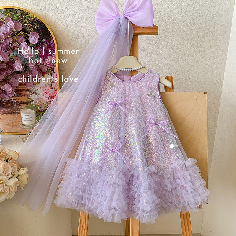 プリンセスガールズスパンコールドレス 2026 新しい子供パ - Glitter Tablecloth のレビューと価格
